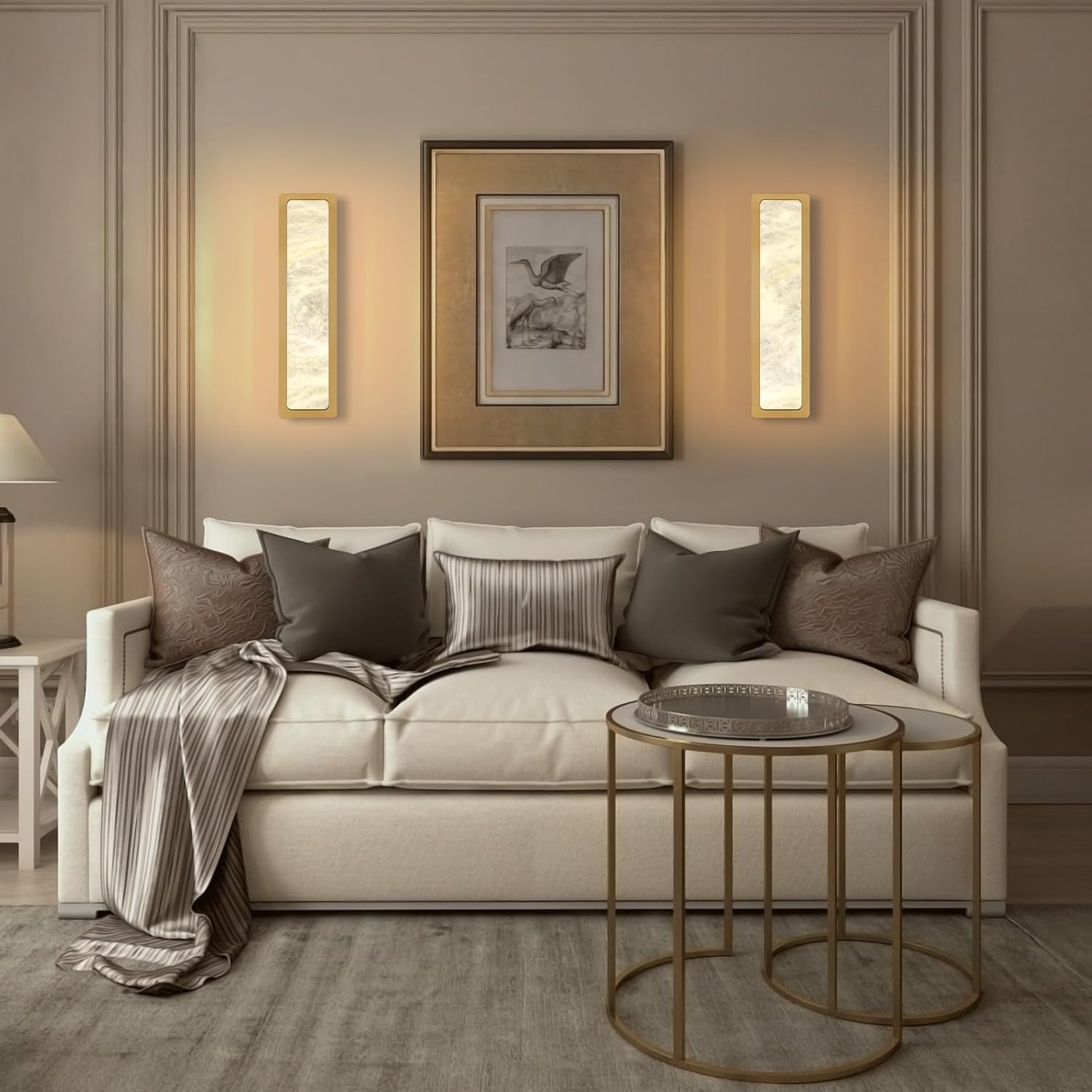 Alabaster Wall Sconces 20" - Fast Delivery-1-Luxehomezone