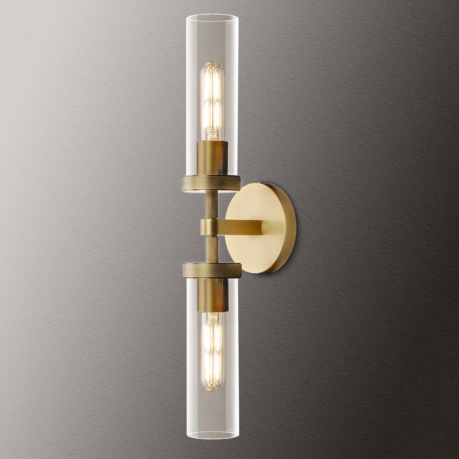 Knurled Glass Wall Sconces 2 Light