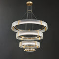 Ripple Glass Chandelier with 1/2/3 Tier - ring-1-Luxehomezone