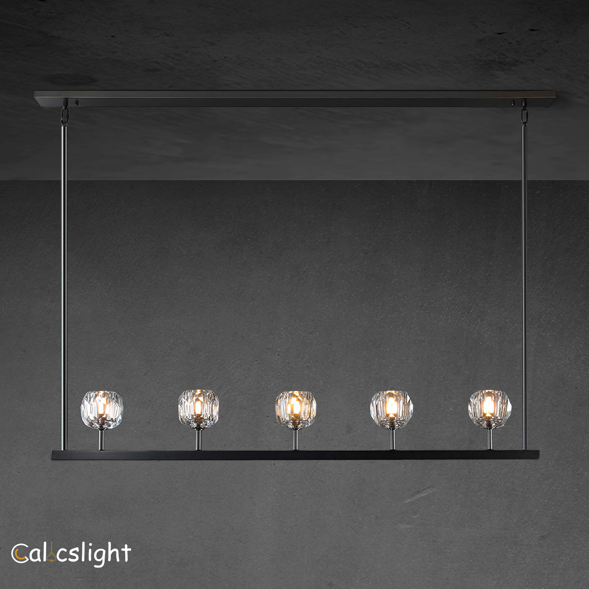 Bille De Crystal Ball Linear Chandelier 48"
