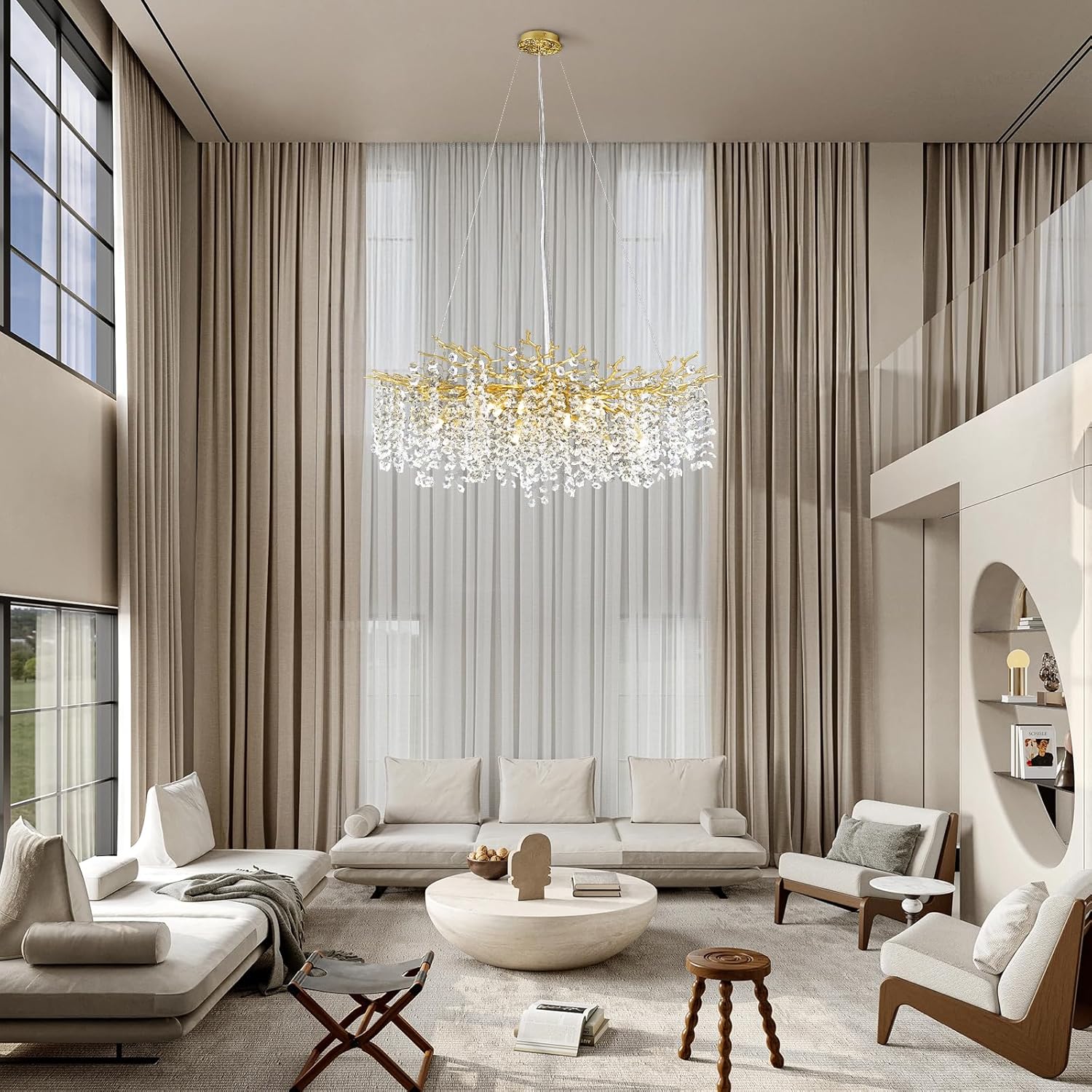 Tree Branch Chandelier for Dining Room L55in - Fast Delivery-1-Luxehomezone