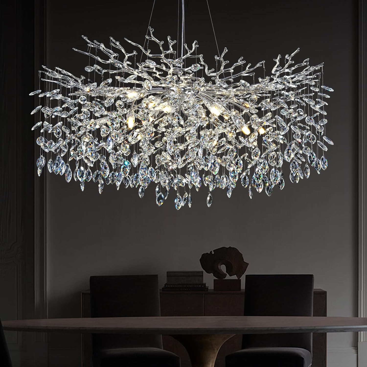 Modern Round Crystal Chandelier 21" 30" 40" - Fast Delivery-1-Luxehomezone