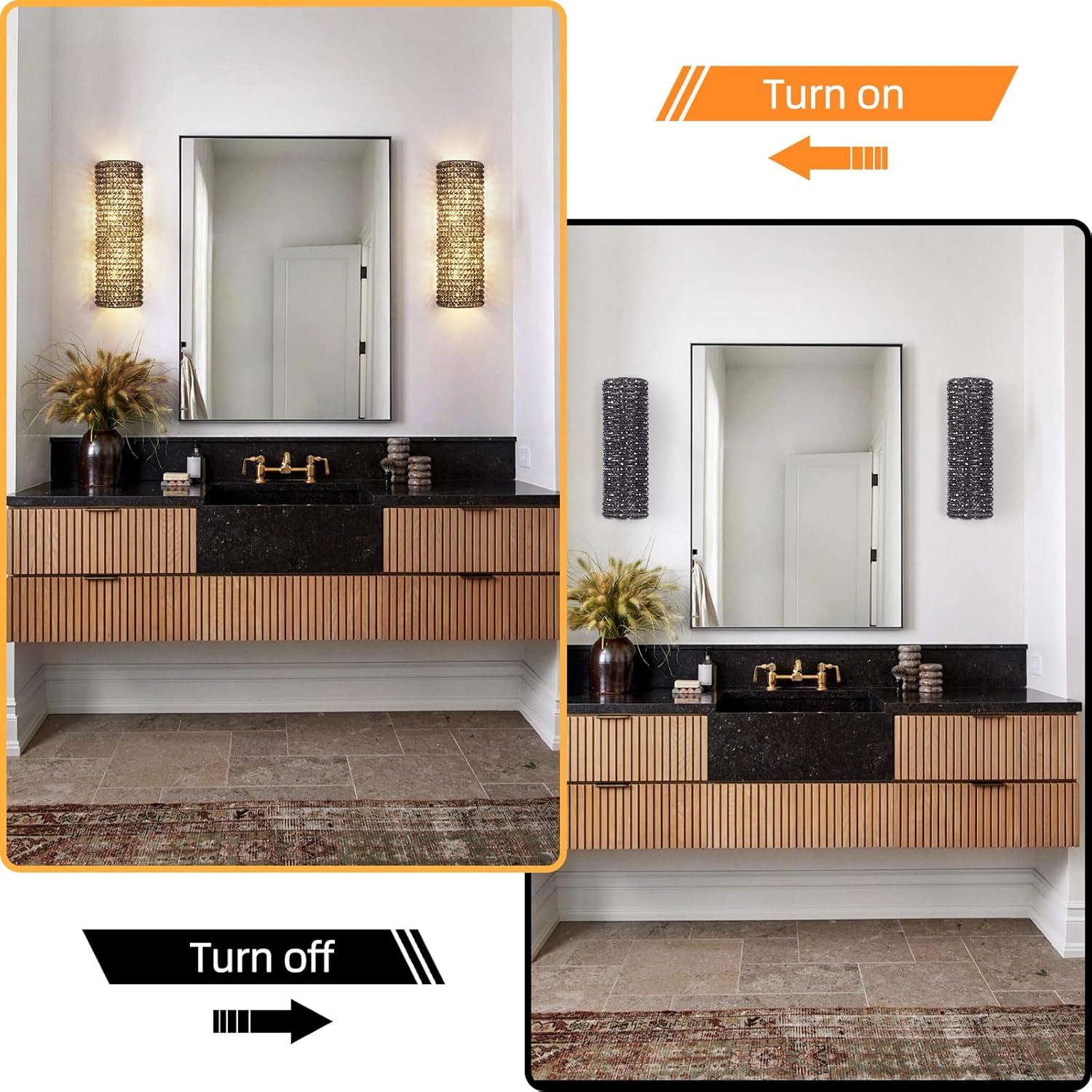 Smoke Grey Crystal Beaded Wall Sconce Light - Fast Delivery-1-Luxehomezone