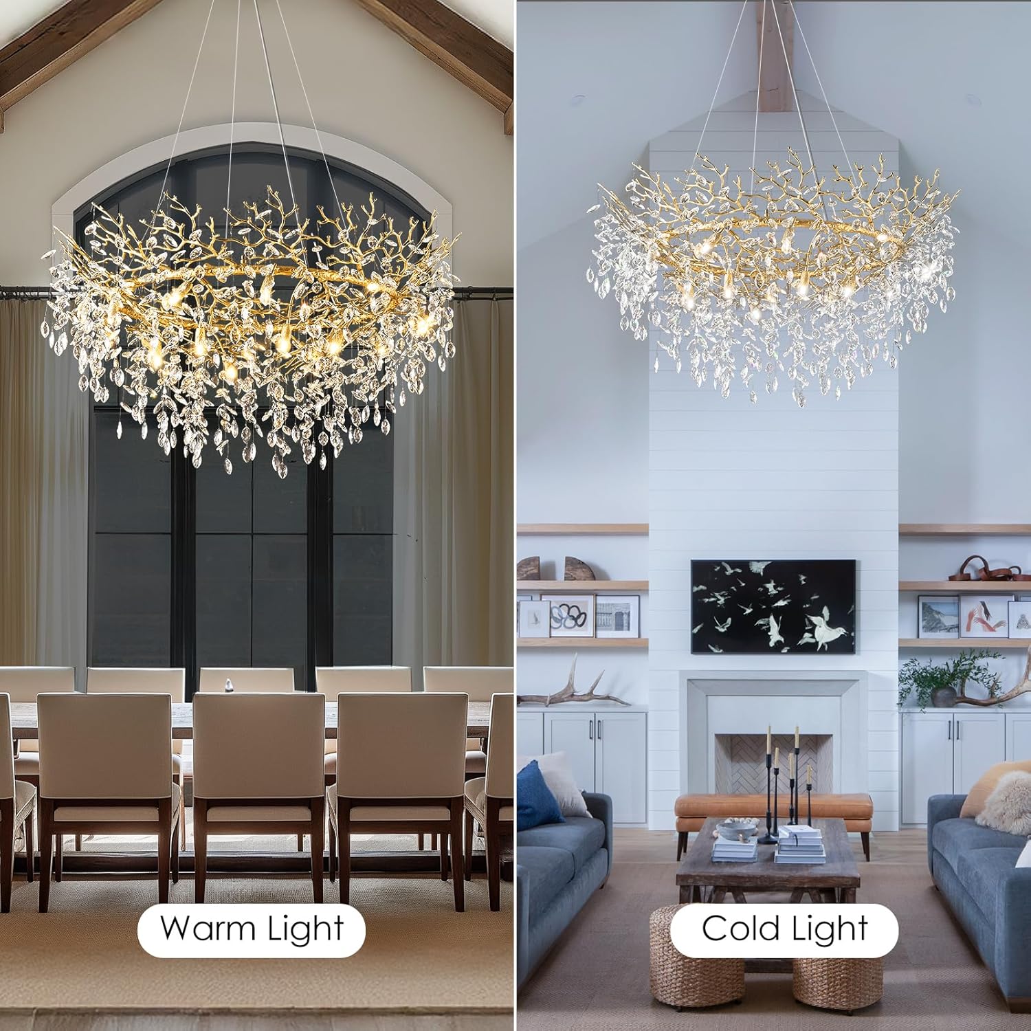 Round Silver Tree Branche Chandelier48" - Fast Delivery-1-Luxehomezone