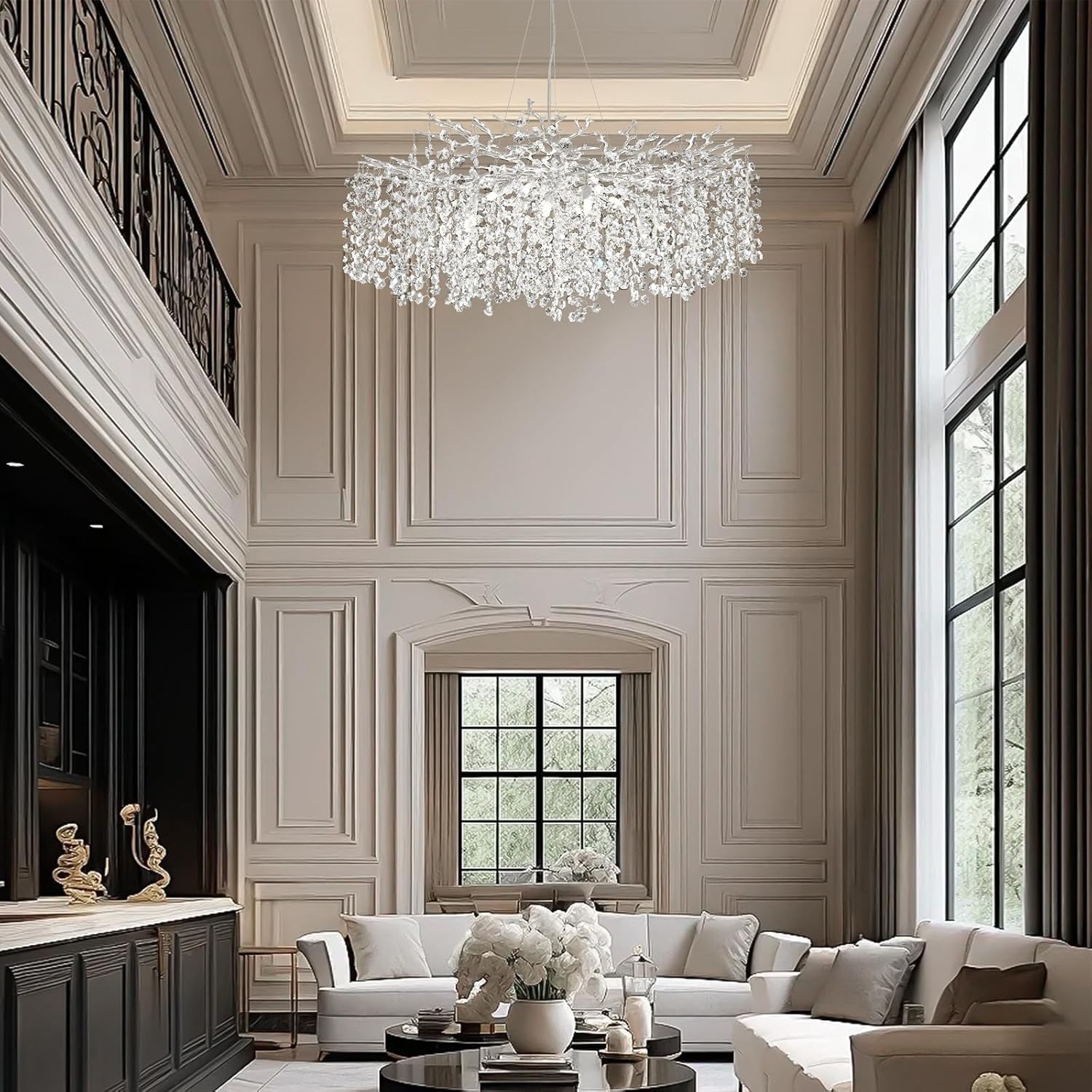 Tree Branch Chandelier for Dining Room L55in - Fast Delivery-1-Luxehomezone
