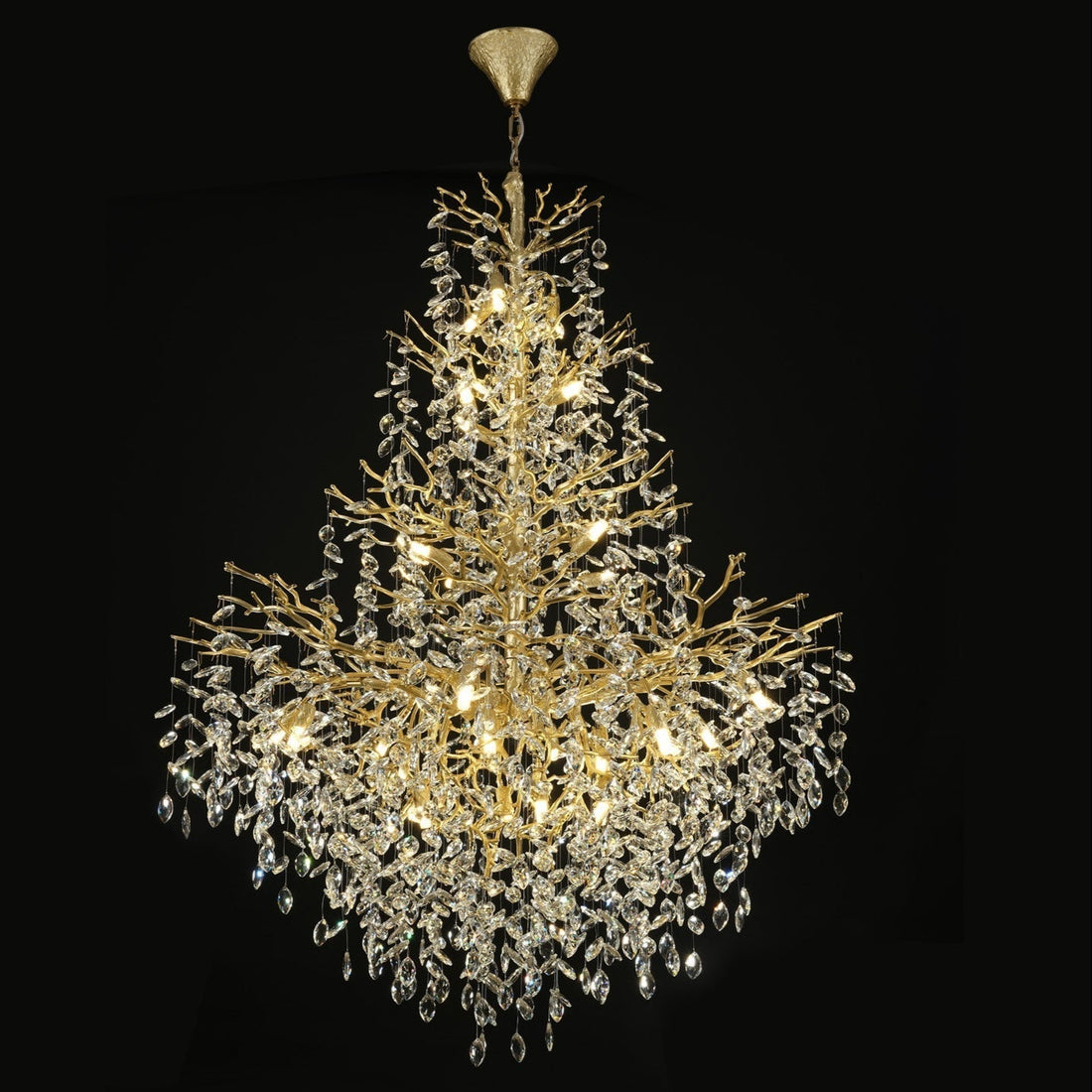 Silver Tree Branch Crystal High Ceilings Chandeliers - Fast Delivery-1-Luxehomezone