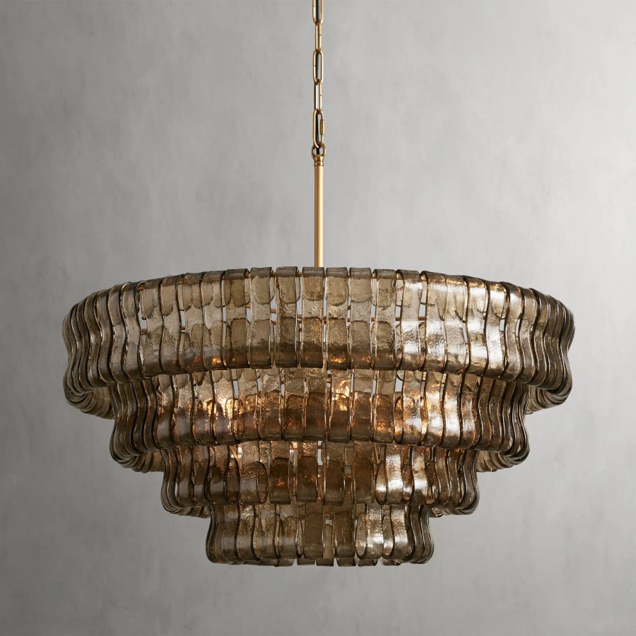 Ghiaccios 4-Tier Glass Round Chandelier 36"D