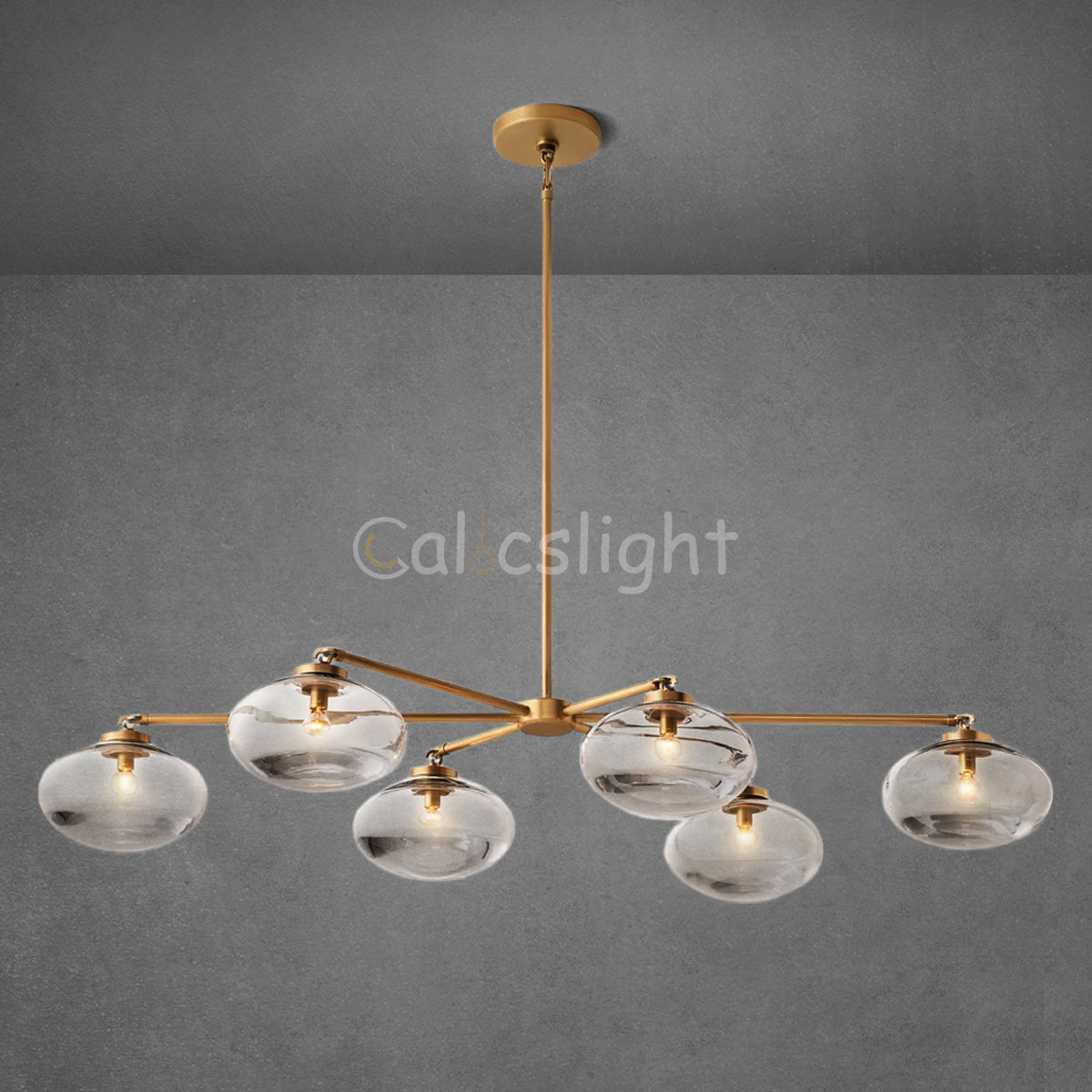 Cabrelle Clear Glass Mobile Linear Chandelier 60"