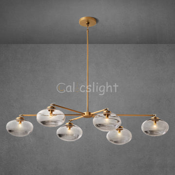 Cabrelle Clear Glass Mobile Linear Chandelier 60"