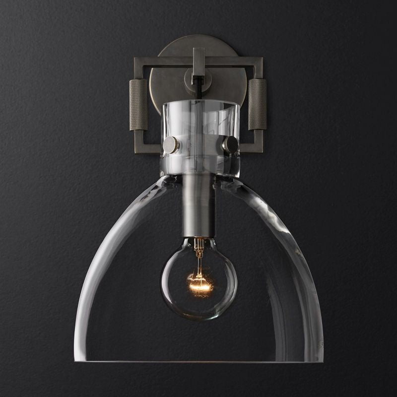 Machinist Glass Cloche Sconce