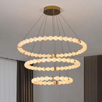 Alabaster Orb Ring Chandelier