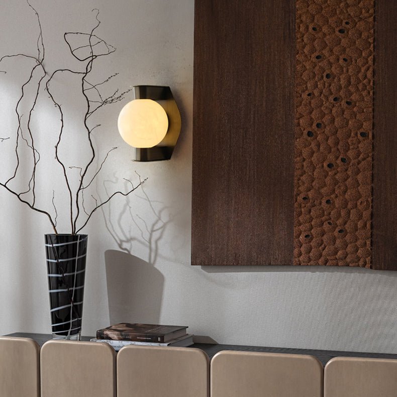 Alabaster Orb Alabaster Wall Sconce