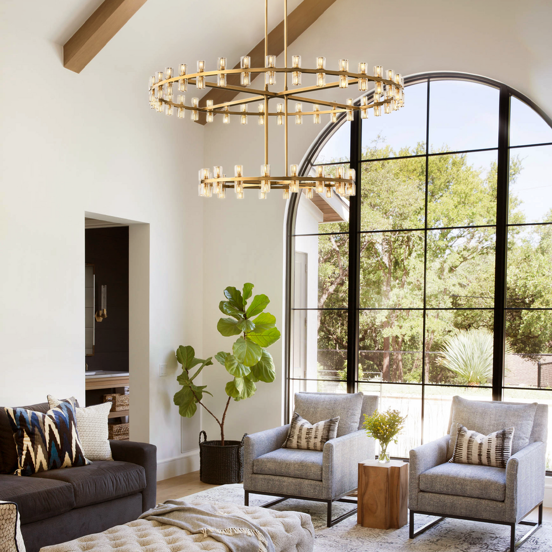 Arcachon Crystal 2-Tier Round Chandelier 60"