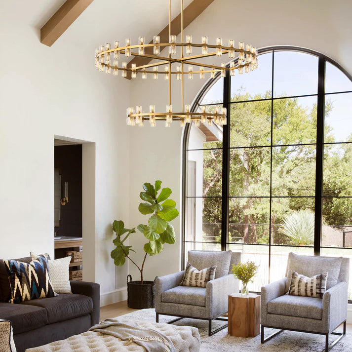 Arcachon Crystal 2-Tier Round Chandelier 40"