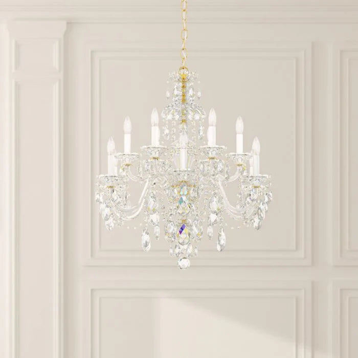 Traditional Crystal  3601 Sterling 12-lt 29" Chandelier