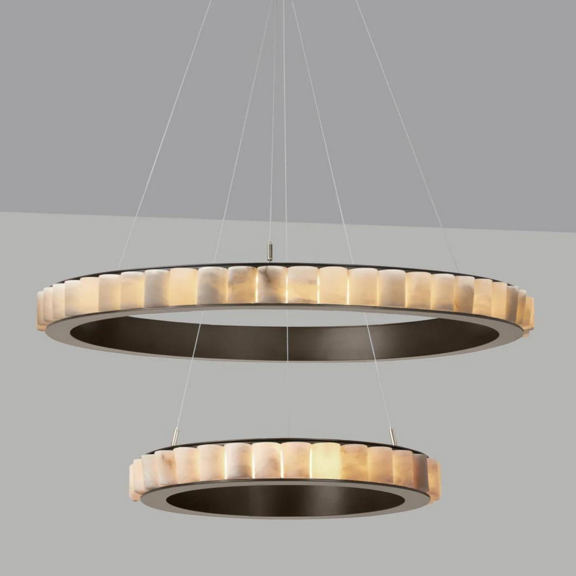 Avalon Alabaster 2 Layer Chandelier