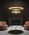 Avalon Alabaster 2 Layer Chandelier