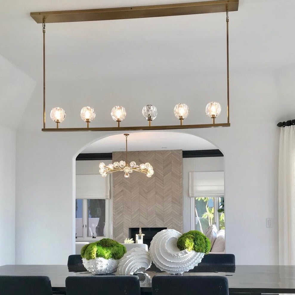 Bille De Crystal Ball Linear Chandelier 48"