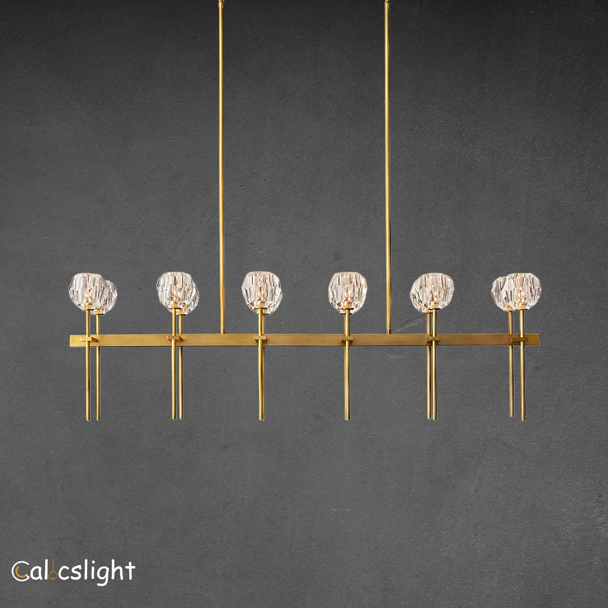 Boule De Cristal Clear Glass Double Linear Chandelier 60"