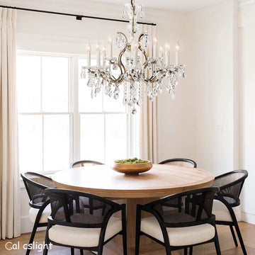 Rocaille Iron & Crystal Round Chandelier 28"