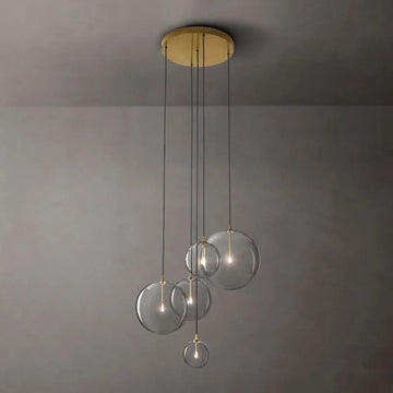 Glass Globe Modern Cluster Chandelier 24"