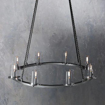 pauillac Clear Glass Round Chandelier 36"