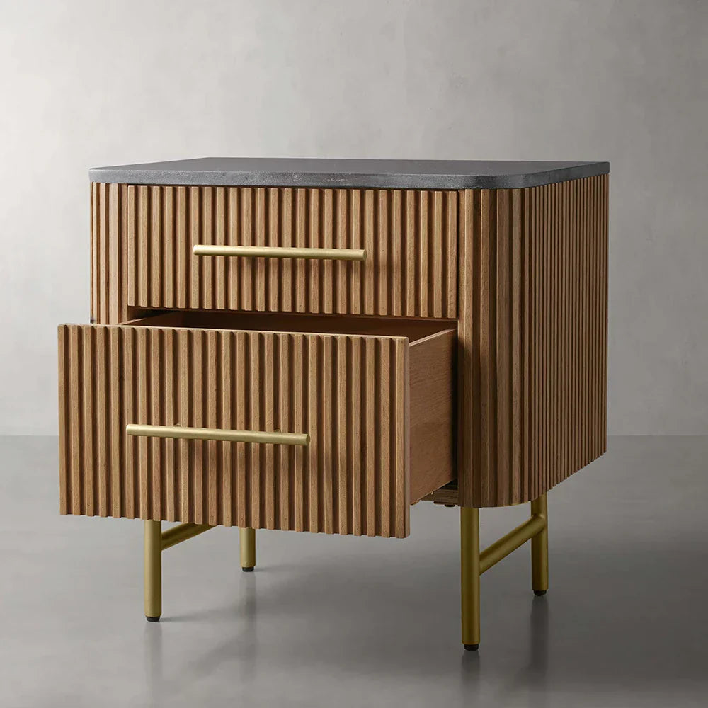 Finn Closed Nightstand in Oak