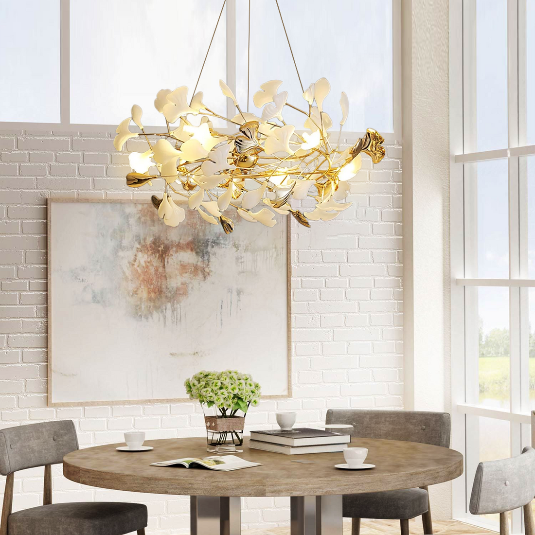 Ginkgo Chandelier Style H