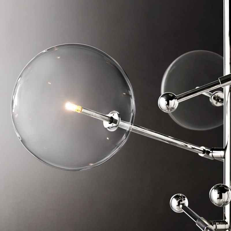 Glass Globe Mobile Six-Arm Chandelier 55"