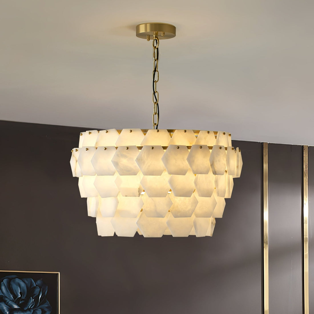 Hexa Cloud  Alabaster Chandelier