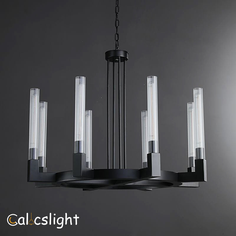 Candlestick Brass Round Chandelier 36"