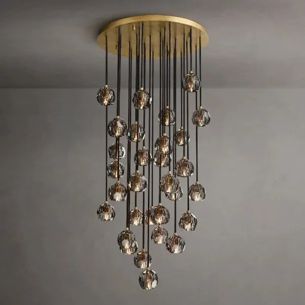 Bille De Crystal Round Cluster Chandelier 30"