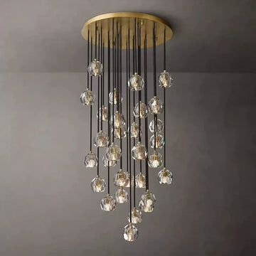 Bille De Crystal Round Cluster Chandelier 30"