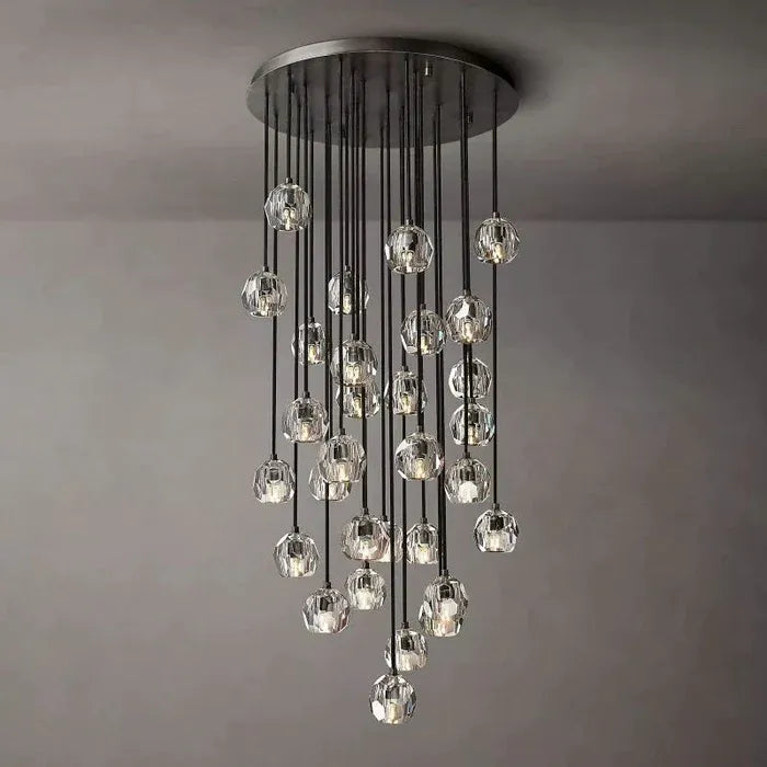 Boule De Crystal Round Cluster Chandelier 30"