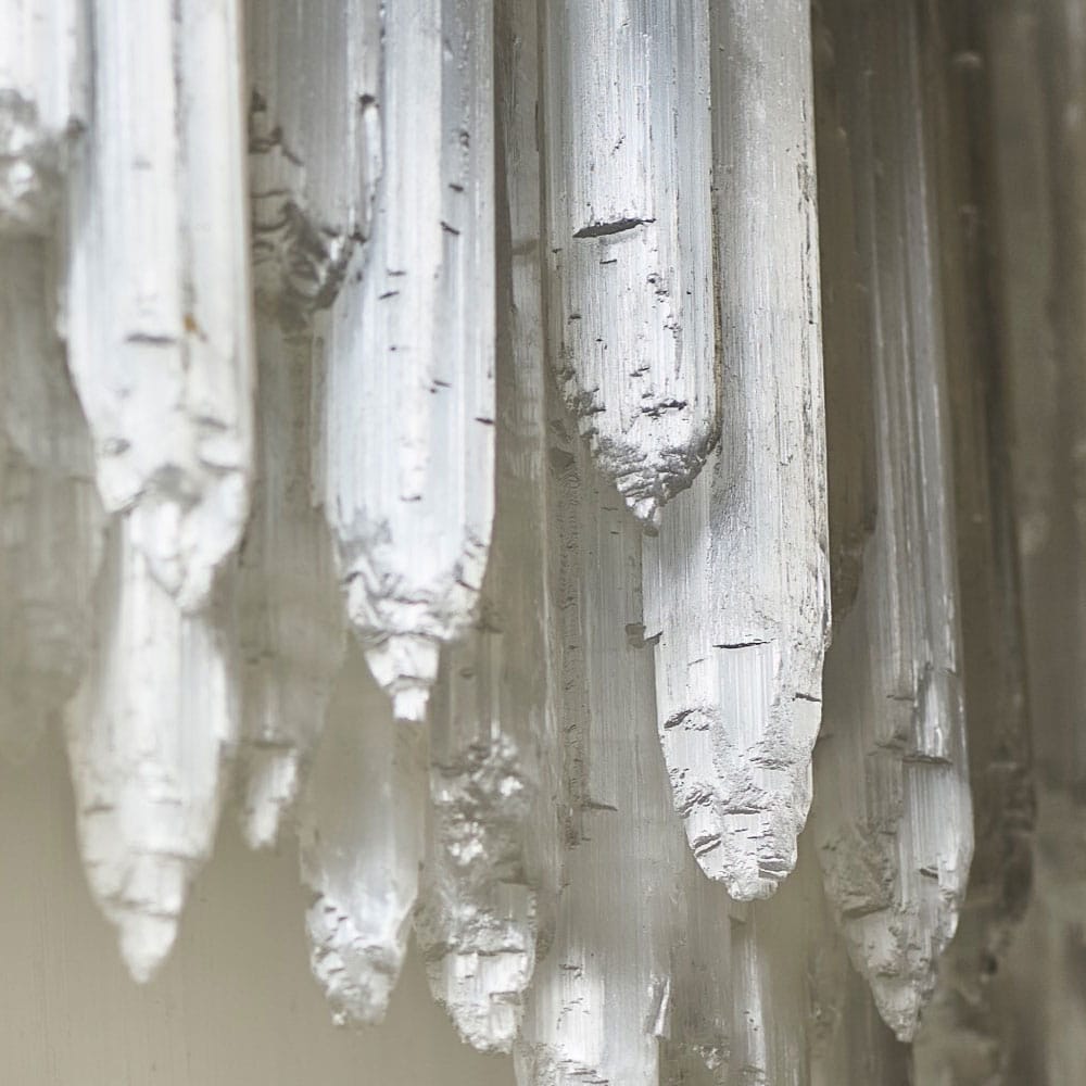 Selenite Layer Rectangular Chandelier 54" 72"