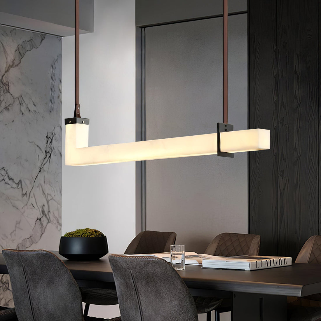 L-Axis Alabaster Pendant Lamp