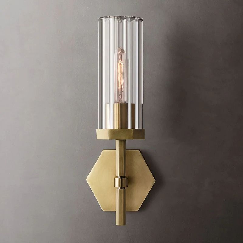 Lambrey Short Bathroom Glass Wall Sconce