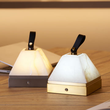 Luma Cube Portable Alabaster Table Lamp