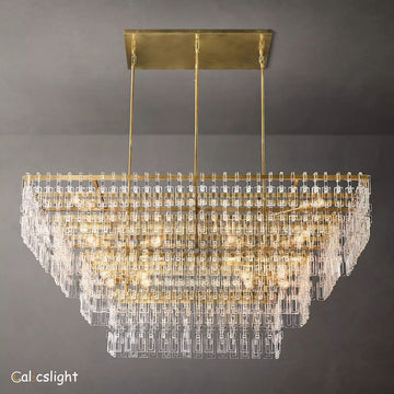 Marvella Tier K9 Crystal  Rectangle Chandelier 63" 72"