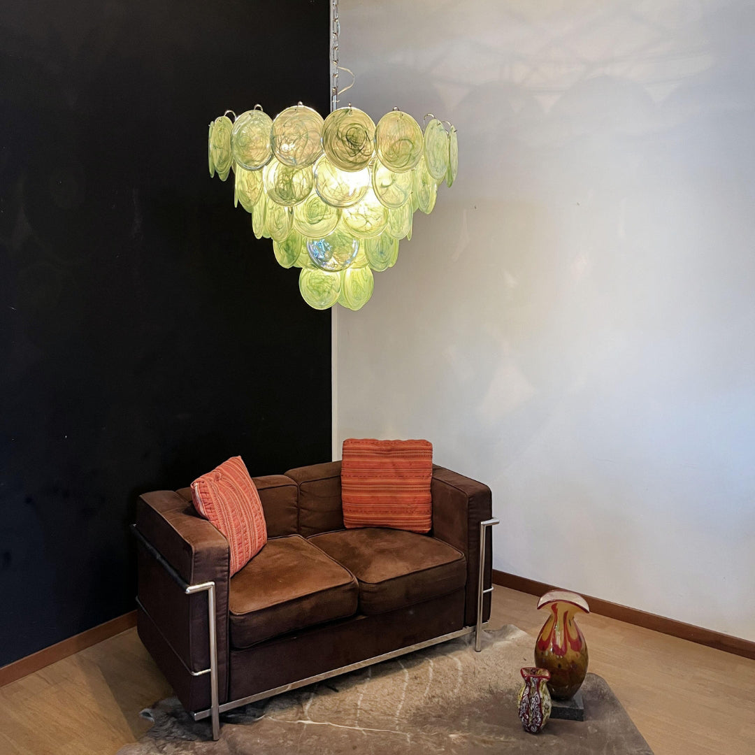 Murano Disc Chandelier 27.6″ Green