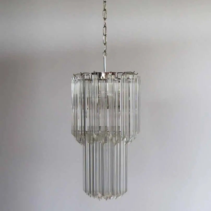Murano Chandelier – Quadriedri – 46 prisms – Transparent