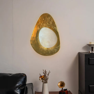 Organic Gilded Pebble Wall Sconce