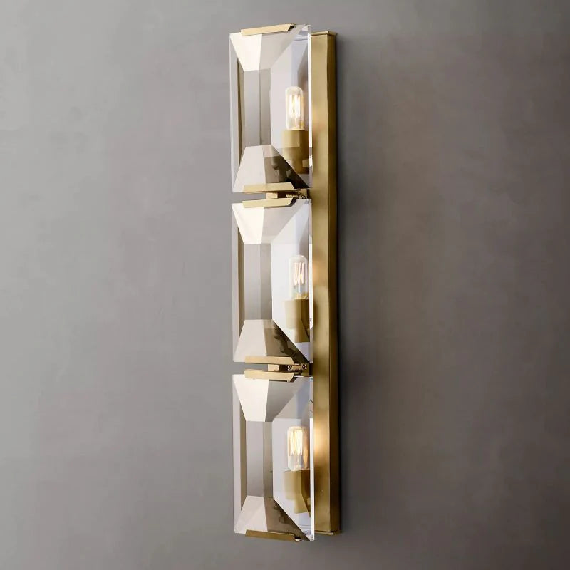 Holliy Crystal Triple Wall Sconce H 32"