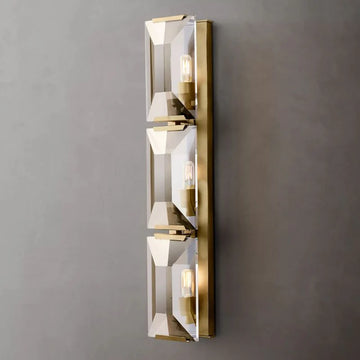 Holliy Crystal Triple Wall Sconce H 32"