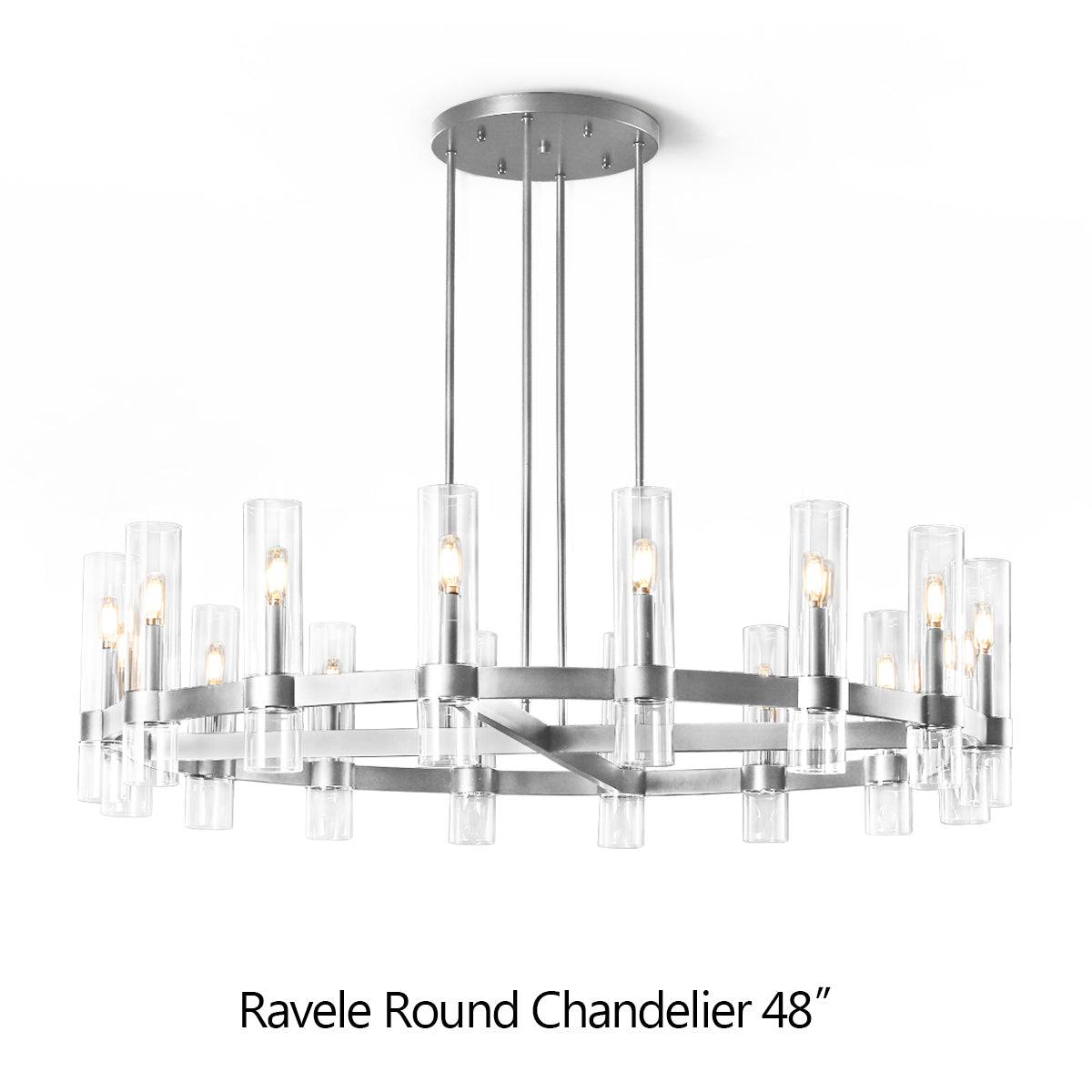 Ravelle Glass Round Chandelier 48"