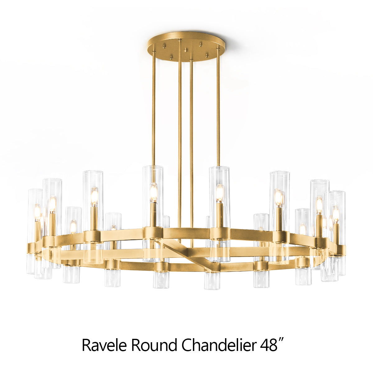 Ravelle Glass Round Chandelier 48"