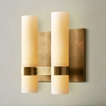 Ravelle Milk Glass Double Wall Sconce