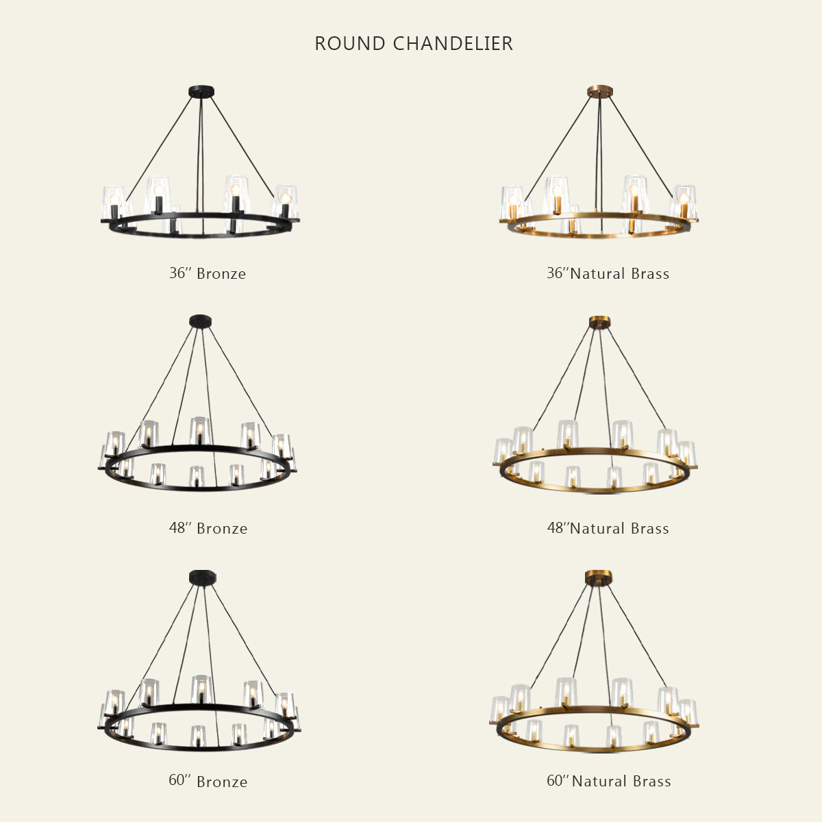 pauillac Clear Glass Round Chandelier 60"