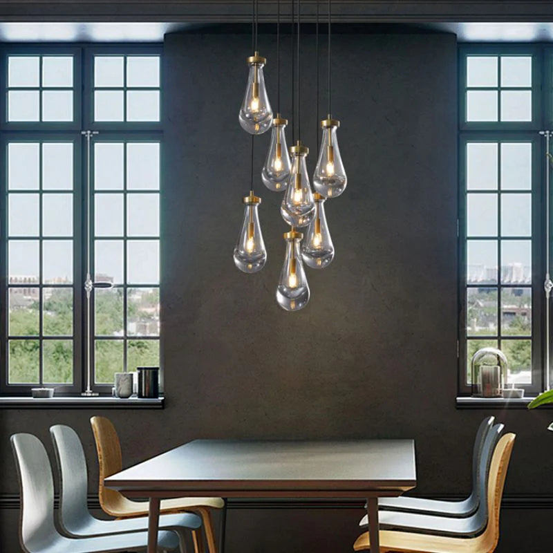 Raindrop Glass Round Chandelier 18"