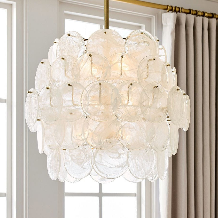 Riviera Glass Disc Chandelier 26"